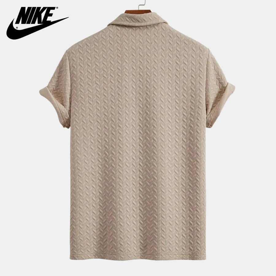 Textured polo and shorts set