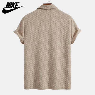Textured polo and shorts set