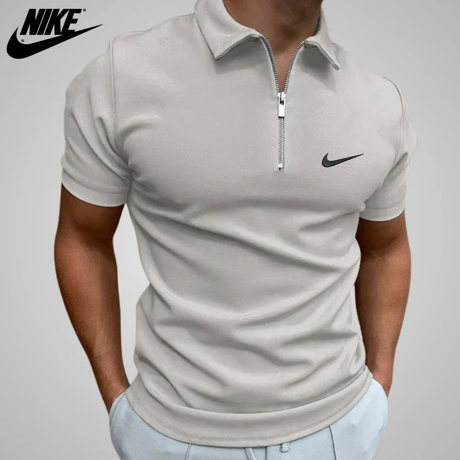 Casual Zip-Up Polo Shirt