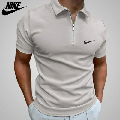 Casual Zip-Up Polo Shirt