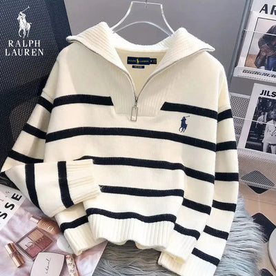 RL™ Striped Quarter-Zip Sweater
