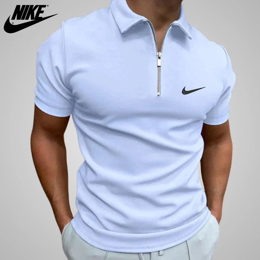 Casual Zip-Up Polo Shirt