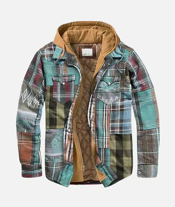 Plaid patchwork jacket
