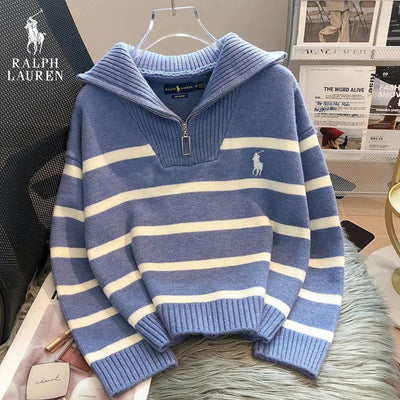 RL™ Striped Quarter-Zip Sweater