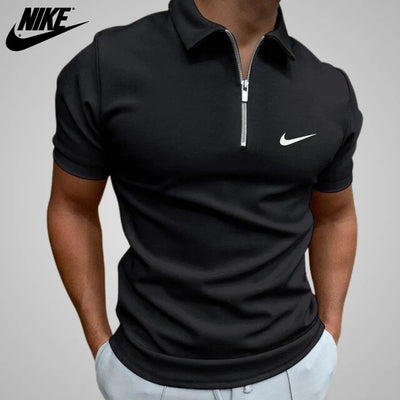 Casual Zip-Up Polo Shirt
