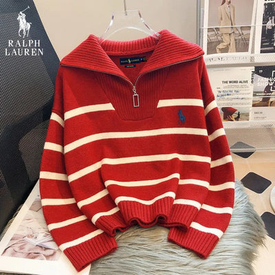 RL™ Striped Quarter-Zip Sweater