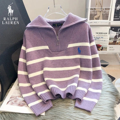 RL™ Striped Quarter-Zip Sweater