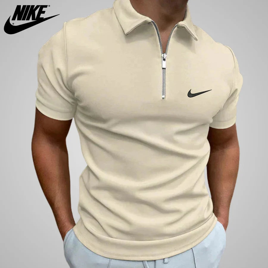 Casual Zip-Up Polo Shirt