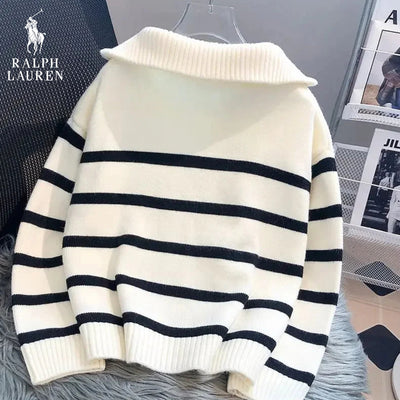 RL™ Striped Quarter-Zip Sweater