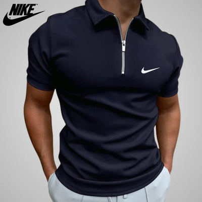 Casual Zip-Up Polo Shirt