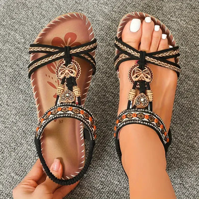 Beaded Slingback Sandals