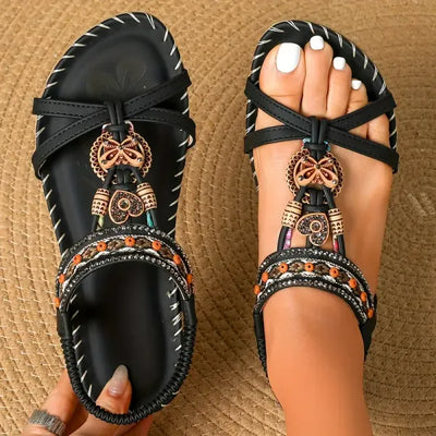 Beaded Slingback Sandals