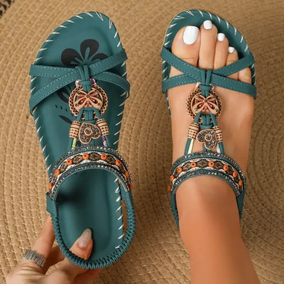 Beaded Slingback Sandals